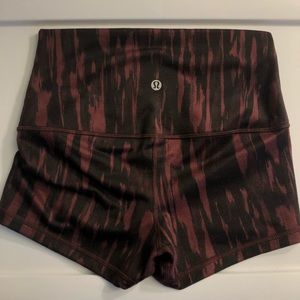 Lululemon Maroon and Black Tight Shorts